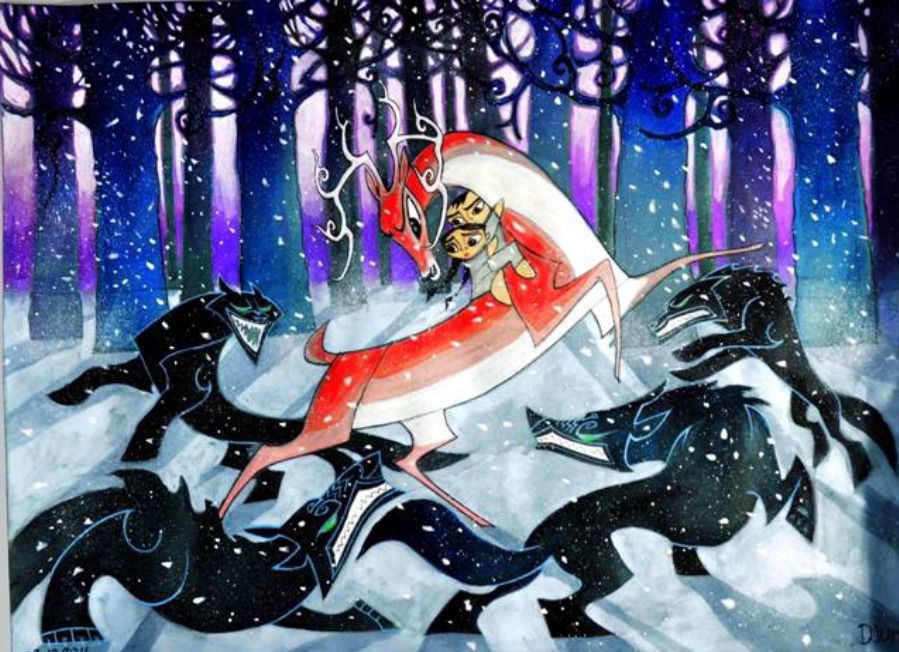 Джум Гунн, Алтын Амандын «Бугу эне» жомогуна иллюстрациясы